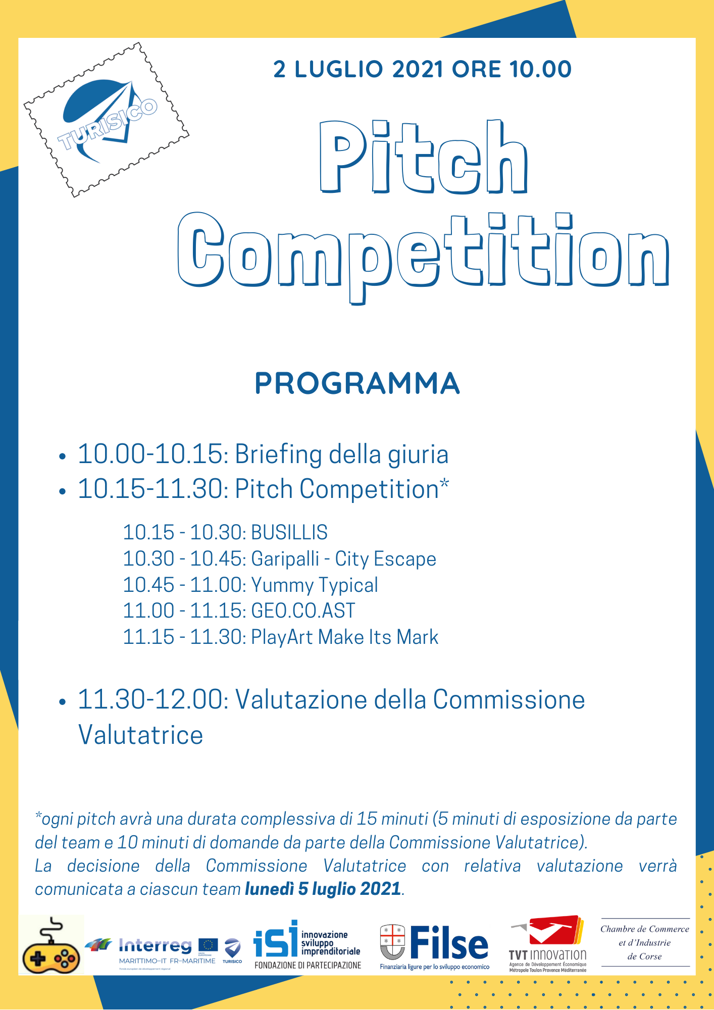 TURISICO Locandinda Pitch Competition