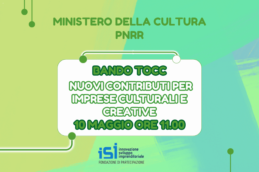 Bando TOCC – Nuovi contributi per imprese culturali e creative