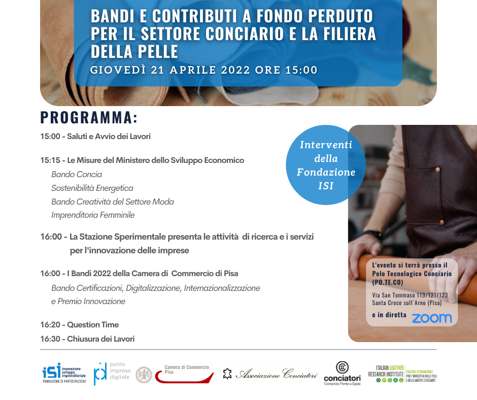 programma evento presentazione bandi concia 2022